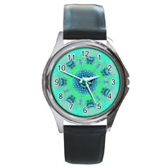 Blue Green  Twist Round Metal Watch