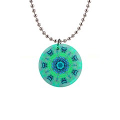 Blue Green  Twist 1  Button Necklace by LW323