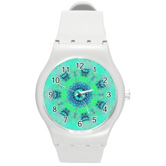 Blue Green  Twist Round Plastic Sport Watch (m) by LW323