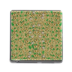 Florals In The Green Season In Perfect  Ornate Calm Harmony Memory Card Reader (square 5 Slot) by pepitasart