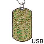 Florals In The Green Season In Perfect  Ornate Calm Harmony Dog Tag USB Flash (Two Sides) Front