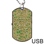 Florals In The Green Season In Perfect  Ornate Calm Harmony Dog Tag USB Flash (Two Sides) Back