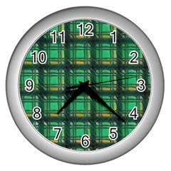 Green Clover Wall Clock (silver) by LW323