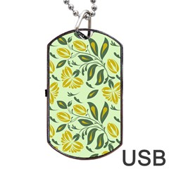 Folk Floral Pattern  Abstract Flowers Surface Design  Seamless Pattern Dog Tag Usb Flash (one Side) by Eskimos