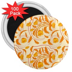 Folk Floral Pattern  Abstract Flowers Surface Design  Seamless Pattern 3  Magnets (100 Pack)