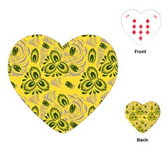 Folk Floral Pattern  Abstract Flowers Surface Design  Seamless Pattern Playing Cards Single Design (heart) by Eskimos