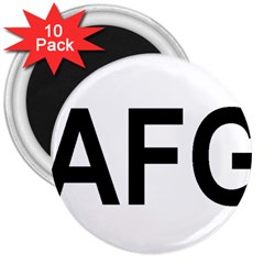 Afghanistan Afg Oval Sticker 3  Magnets (10 Pack)  by abbeyz71