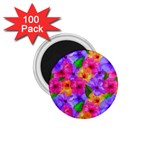 Watercolor Flowers  Multi-colored Bright Flowers 1.75  Magnets (100 pack)  Front