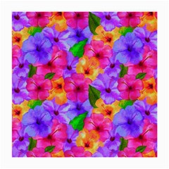 Watercolor Flowers  Multi-colored Bright Flowers Medium Glasses Cloth by SychEva