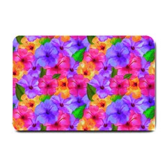 Watercolor Flowers  Multi-colored Bright Flowers Small Doormat  by SychEva