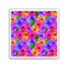Watercolor Flowers  Multi-colored Bright Flowers Memory Card Reader (square) by SychEva