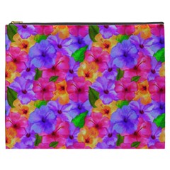 Watercolor Flowers  Multi-colored Bright Flowers Cosmetic Bag (xxxl) by SychEva