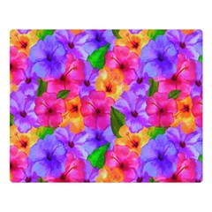 Watercolor Flowers  Multi-colored Bright Flowers Double Sided Flano Blanket (large)  by SychEva