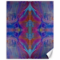 Flowing Duo  Canvas 11  X 14  by kaleidomarblingart