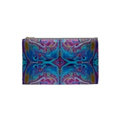 Marbling Turquoise Marbling Cosmetic Bag (small) by kaleidomarblingart
