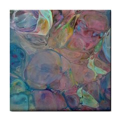 Marbled Pebbles Tile Coaster by kaleidomarblingart