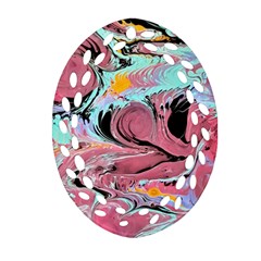 Abstract Marble Oval Filigree Ornament (two Sides) by kaleidomarblingart