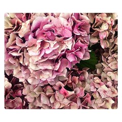 Pink Hydrangea Double Sided Flano Blanket (small)  by kaleidomarblingart