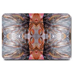 Abstract Marbling Symmetry Large Doormat  by kaleidomarblingart