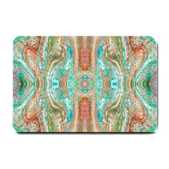 Emerald Marbling Small Doormat  by kaleidomarblingart