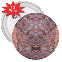 Pink Arabesque Iv 3  Buttons (10 Pack)  by kaleidomarblingart
