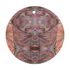 Pink Arabesque Iv Round Ornament (two Sides) by kaleidomarblingart
