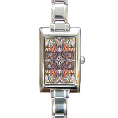 Mixed Media Print Rectangle Italian Charm Watch by kaleidomarblingart