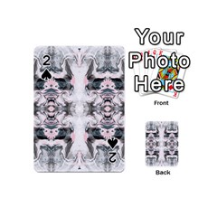 Grey On Pink Marbling Playing Cards 54 Designs (mini) by kaleidomarblingart