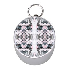 Grey On Pink Marbling Mini Silver Compasses