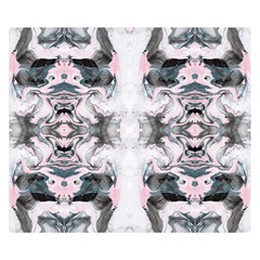 Grey On Pink Marbling Double Sided Flano Blanket (small)  by kaleidomarblingart