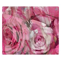 Roses Marbling  Double Sided Flano Blanket (small)  by kaleidomarblingart