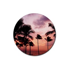 Palm Trees Rubber Round Coaster (4 Pack)  by LW323