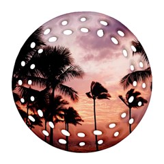 Palm Trees Round Filigree Ornament (two Sides) by LW323