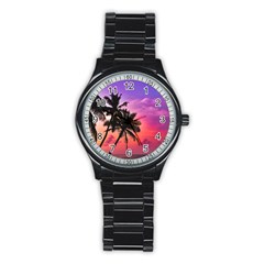 Ocean Paradise Stainless Steel Round Watch