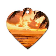 Sunset Beauty Dog Tag Heart (one Side) by LW323