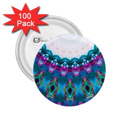 Peacock 2 25  Buttons (100 Pack) 