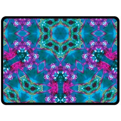 Peacock2 Fleece Blanket (large)  by LW323