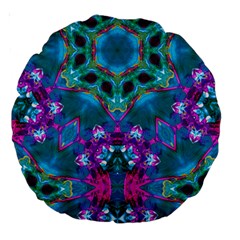 Peacock2 Large 18  Premium Round Cushions by LW323