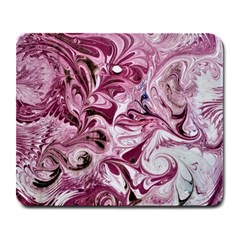 Dusty Pink Marbling Large Mousepads by kaleidomarblingart