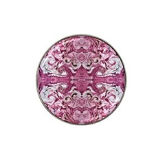 Pink Marbling Symmetry Hat Clip Ball Marker by kaleidomarblingart