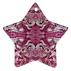 Pink Marbling Symmetry Star Ornament (two Sides) by kaleidomarblingart