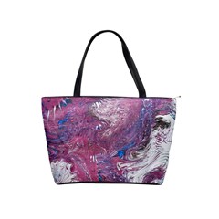 Violet Feathers Classic Shoulder Handbag by kaleidomarblingart