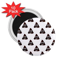 Happy Poo Pattern, Funny Emoji, Emoticon Theme, Vector 2 25  Magnets (10 Pack)  by Casemiro