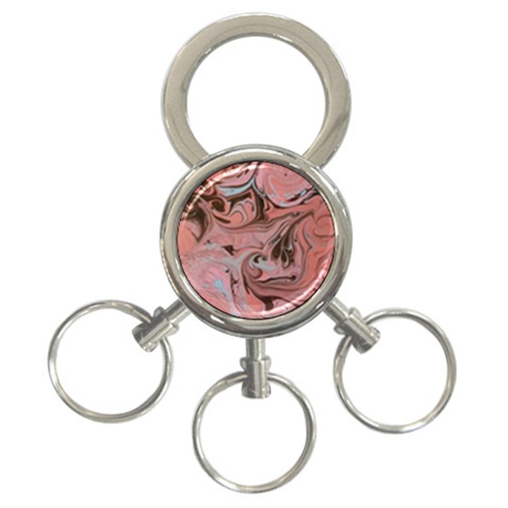 Pink swirls 3-Ring Key Chain