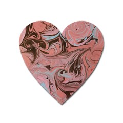 Pink Swirls Heart Magnet by kaleidomarblingart