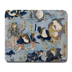 Famous heroes of the kabuki stage played by frogs  Large Mousepads