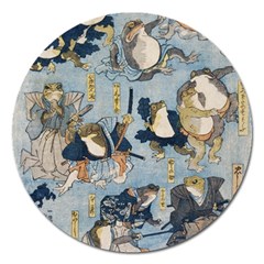 Famous Heroes Of The Kabuki Stage Played By Frogs  Magnet 5  (round) by Sobalvarro