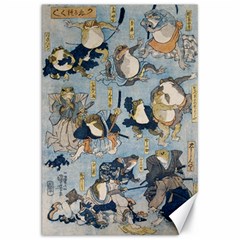 Famous Heroes Of The Kabuki Stage Played By Frogs  Canvas 20  X 30  by Sobalvarro