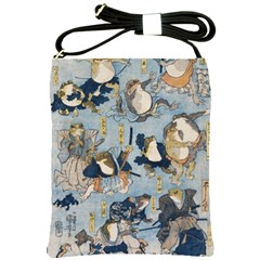 Famous Heroes Of The Kabuki Stage Played By Frogs  Shoulder Sling Bag by Sobalvarro