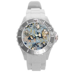 Famous Heroes Of The Kabuki Stage Played By Frogs  Round Plastic Sport Watch (l) by Sobalvarro